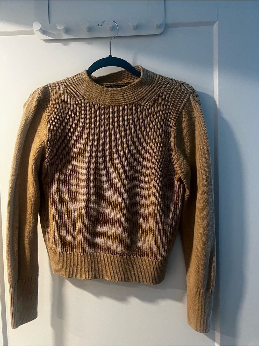Banana Republic Factory Camel Ribbed Crewneck Sweater